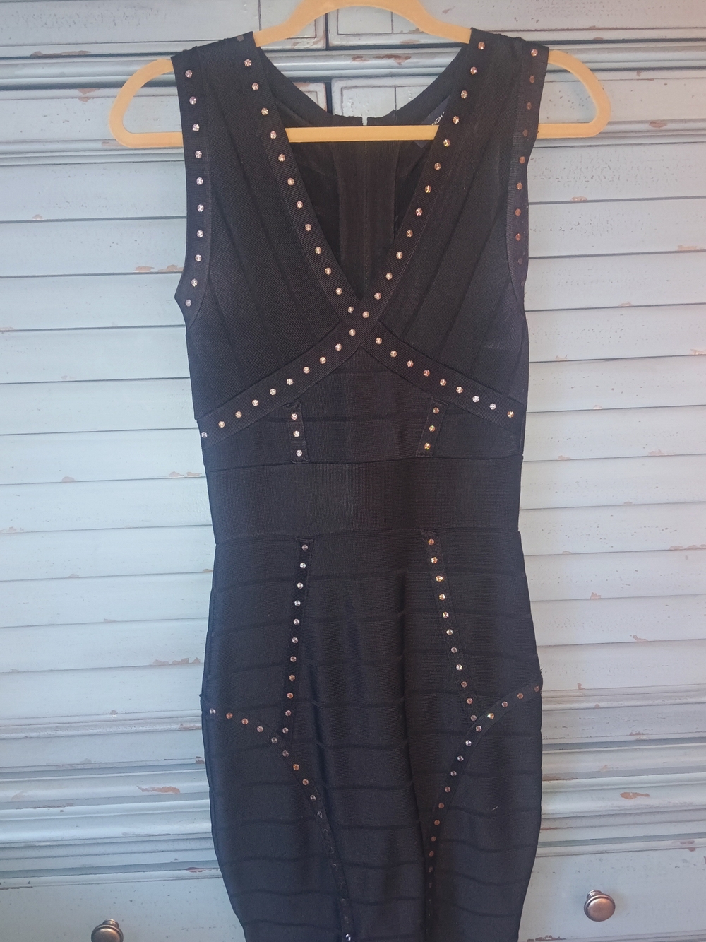 French Connection Black Studded Mini Dress